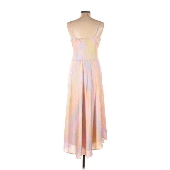 NWT Vince Satin Slip Midi in Rainbow Wash Cami Tank Dress L $365 - Picture 8 of 8